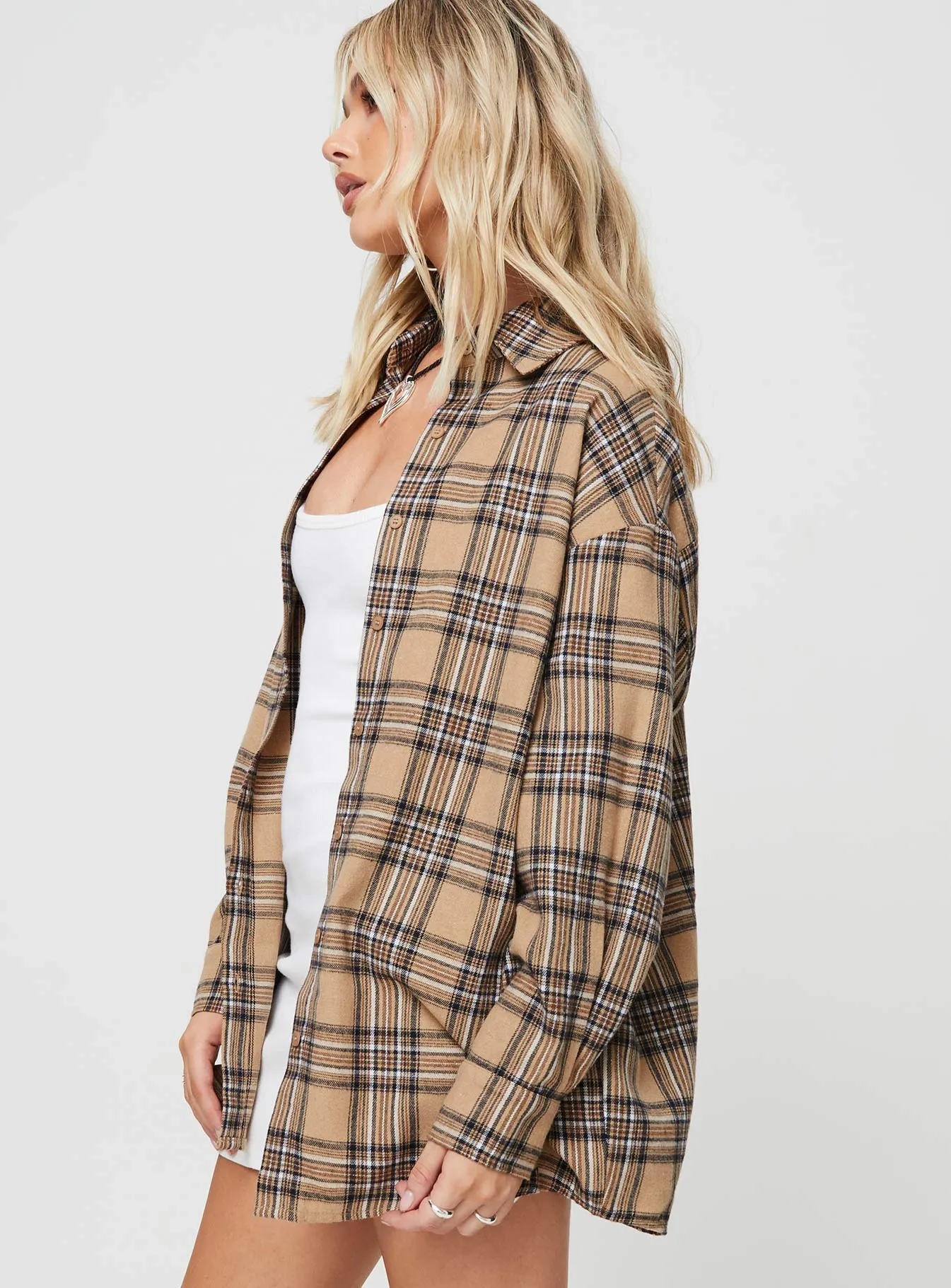 Tollen Shirt Beige Check sold by Princess Polly product image thumbnail 4