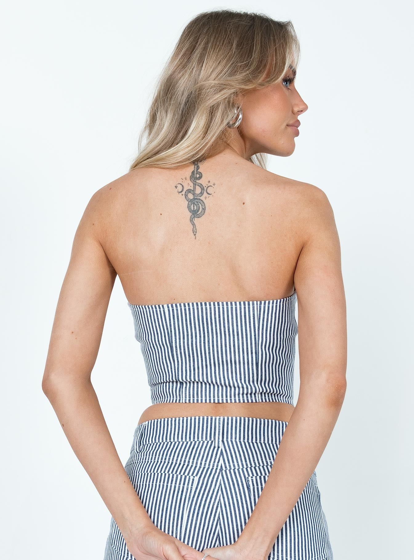 East Gate Corset Navy Pinstripe sold by Princess Polly product image thumbnail 5