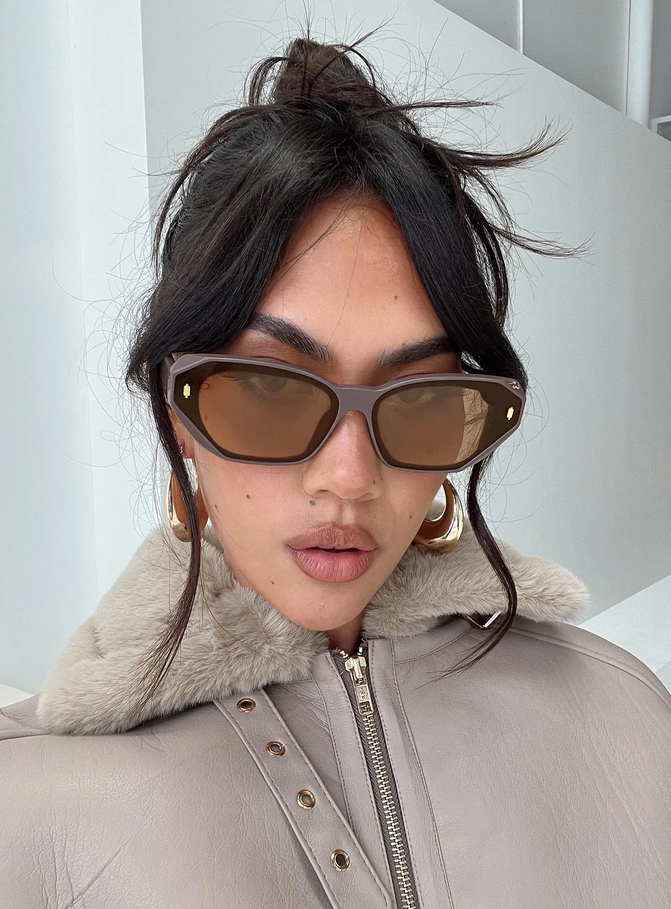 Mayella Sunglasses Brown sold by Princess Polly