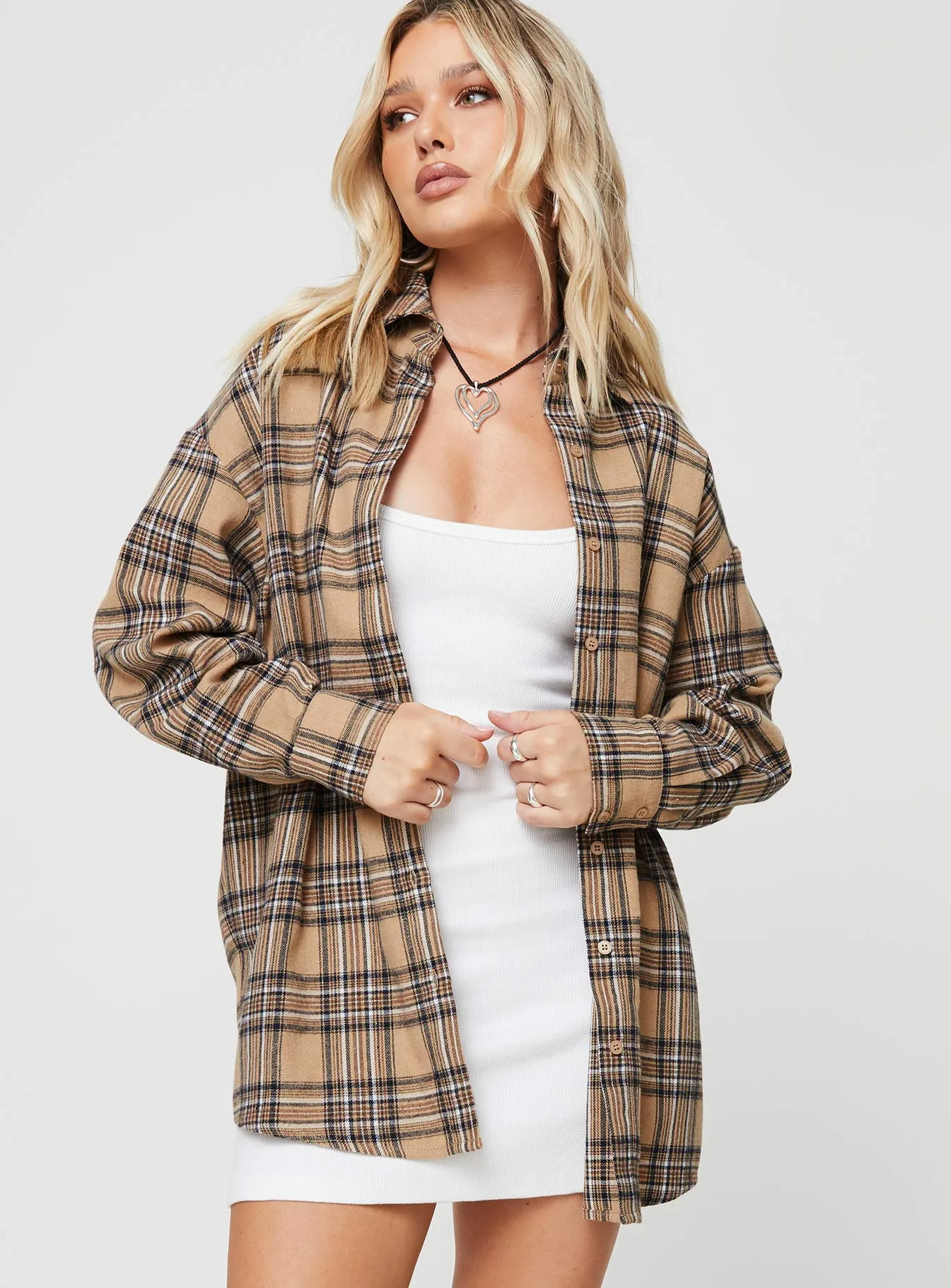 Tollen Shirt Beige Check sold by Princess Polly product image thumbnail 2