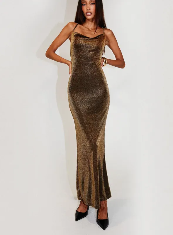 Cleever Maxi Dress Brown sold by Princess Polly