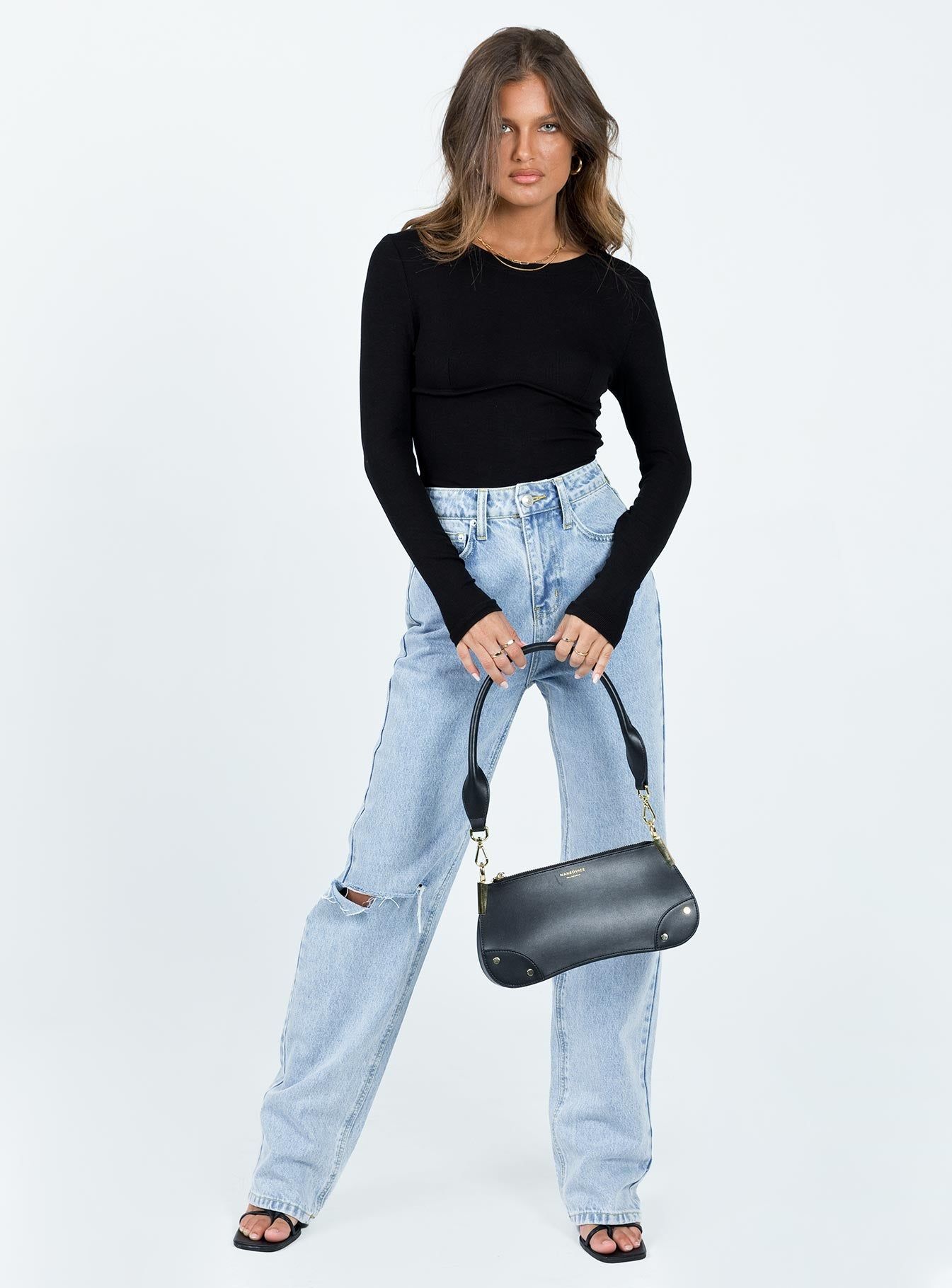 Swenson Long Sleeve Bodysuit Black sold by Princess Polly product image thumbnail 2