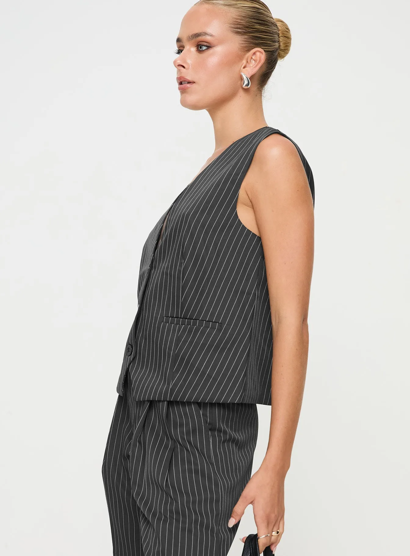 In Office Vest Top Grey sold by Princess Polly product image thumbnail 4