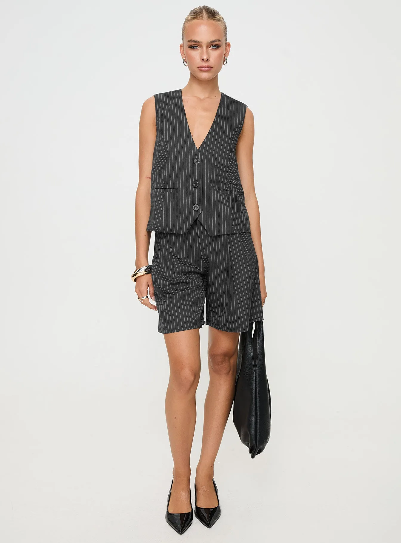 In Office Vest Top Grey sold by Princess Polly product image thumbnail 3