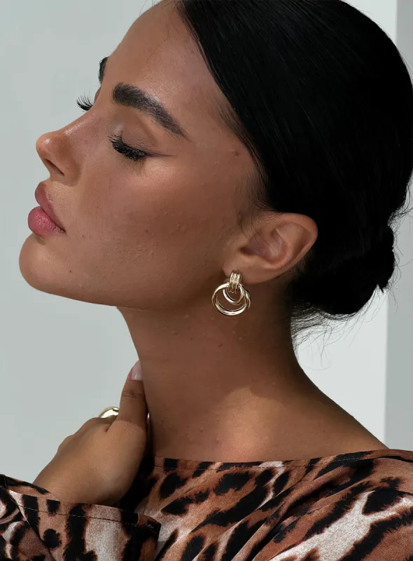 Doorknocker Earrings Gold sold by Princess Polly