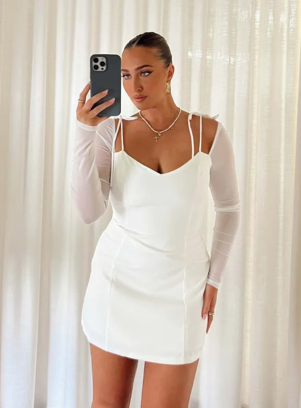 Charla Mini Dress White sold by Princess Polly