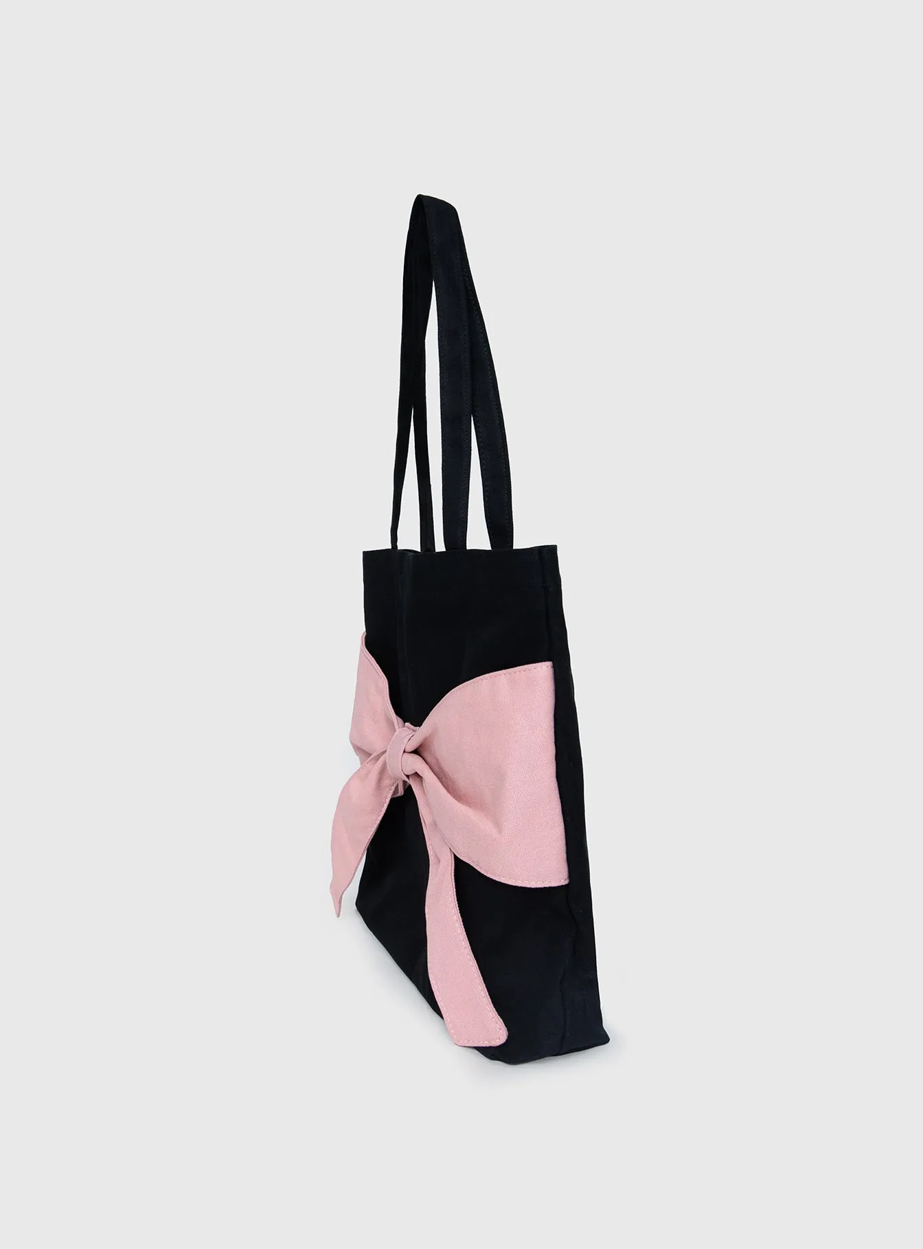 Faustine Bow Tote Bag Black / Pink sold by Princess Polly product image thumbnail 3