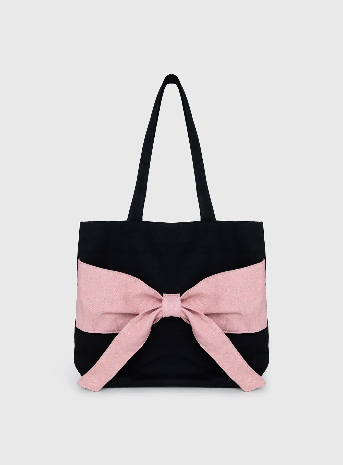 Faustine Bow Tote Bag Black / Pink sold by Princess Polly product image thumbnail 2