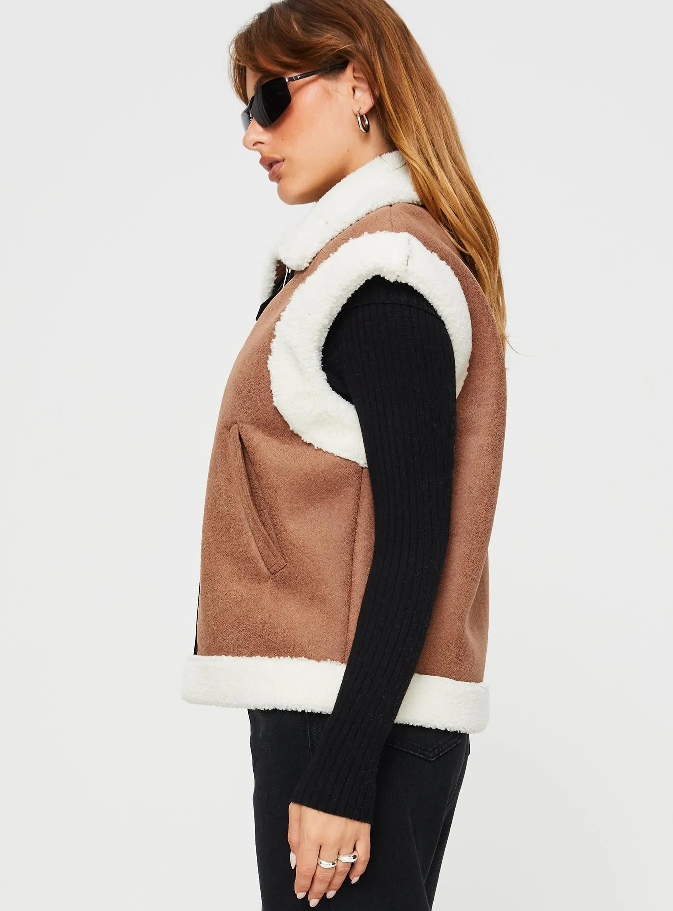 Wesson Shearling Vest Natural / Cream sold by Princess Polly product image thumbnail 4