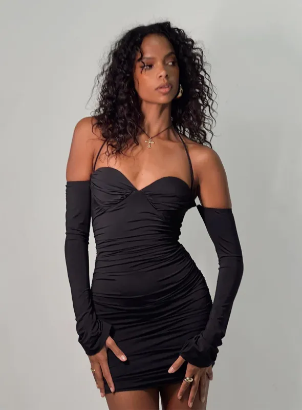 Wyona Mini Dress Black sold by Princess Polly