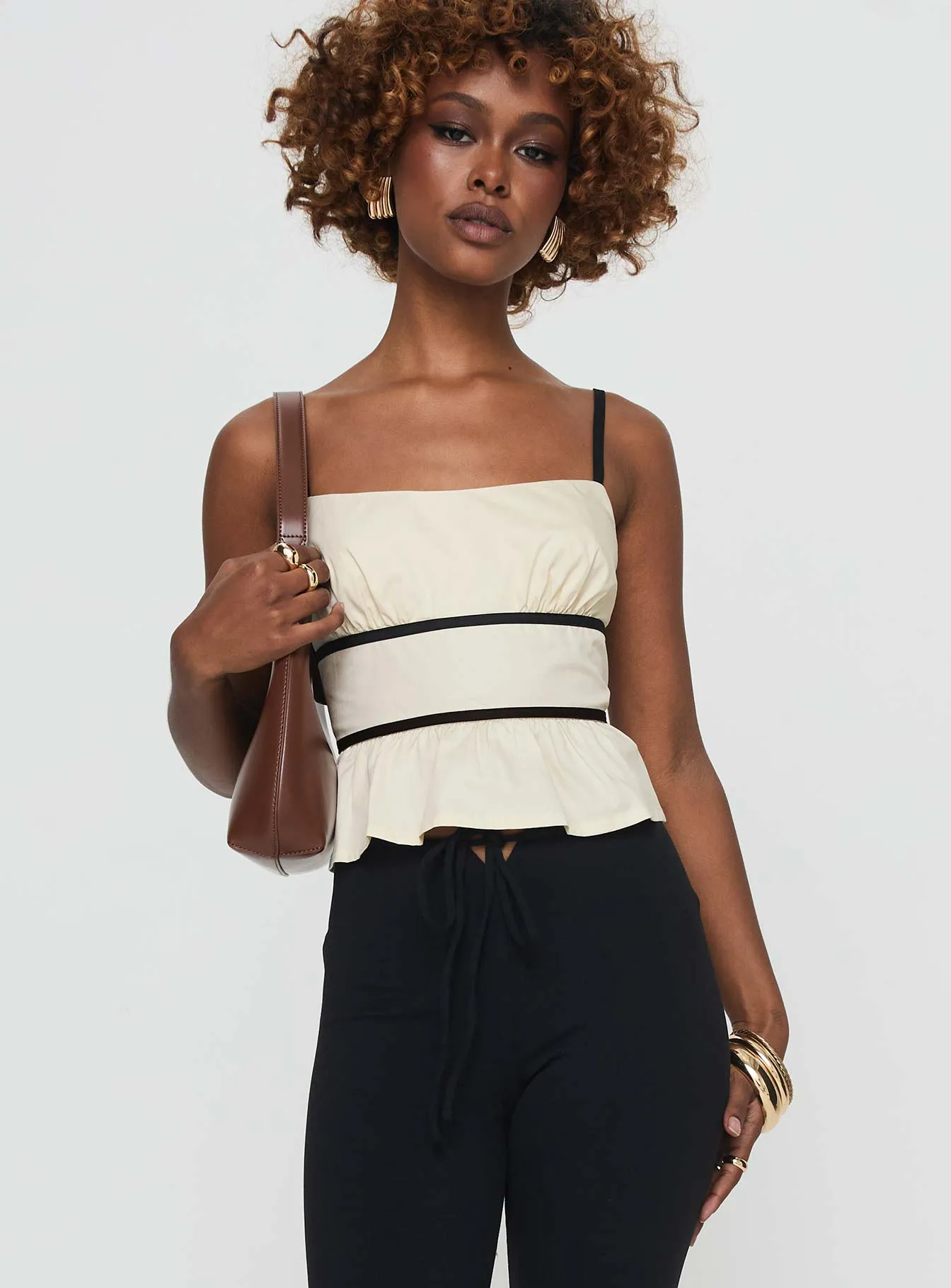 Daxon Top Cream / Black sold by Princess Polly product image thumbnail 2