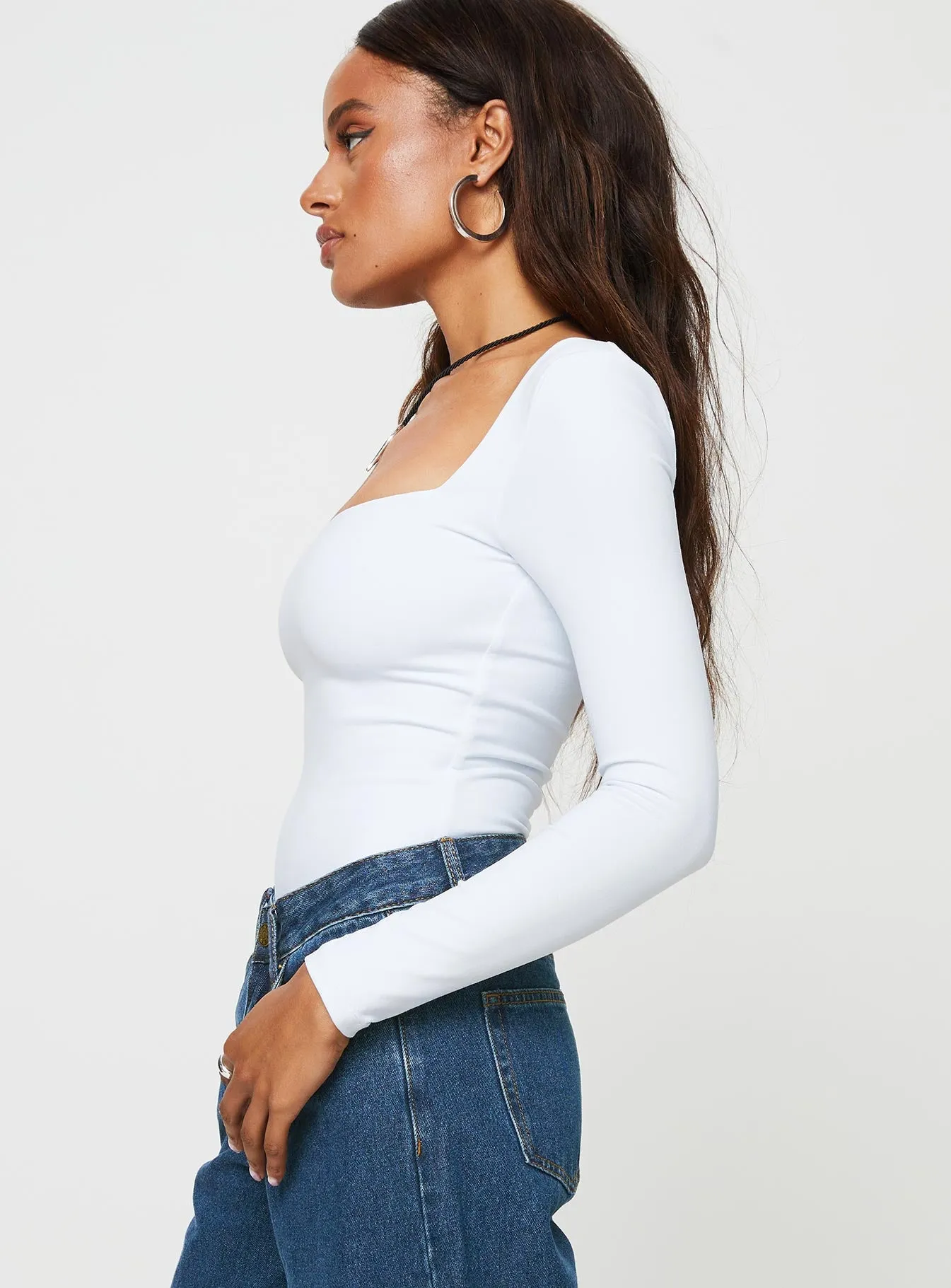 Mera Long Sleeve Bodysuit White sold by Princess Polly product image thumbnail 4