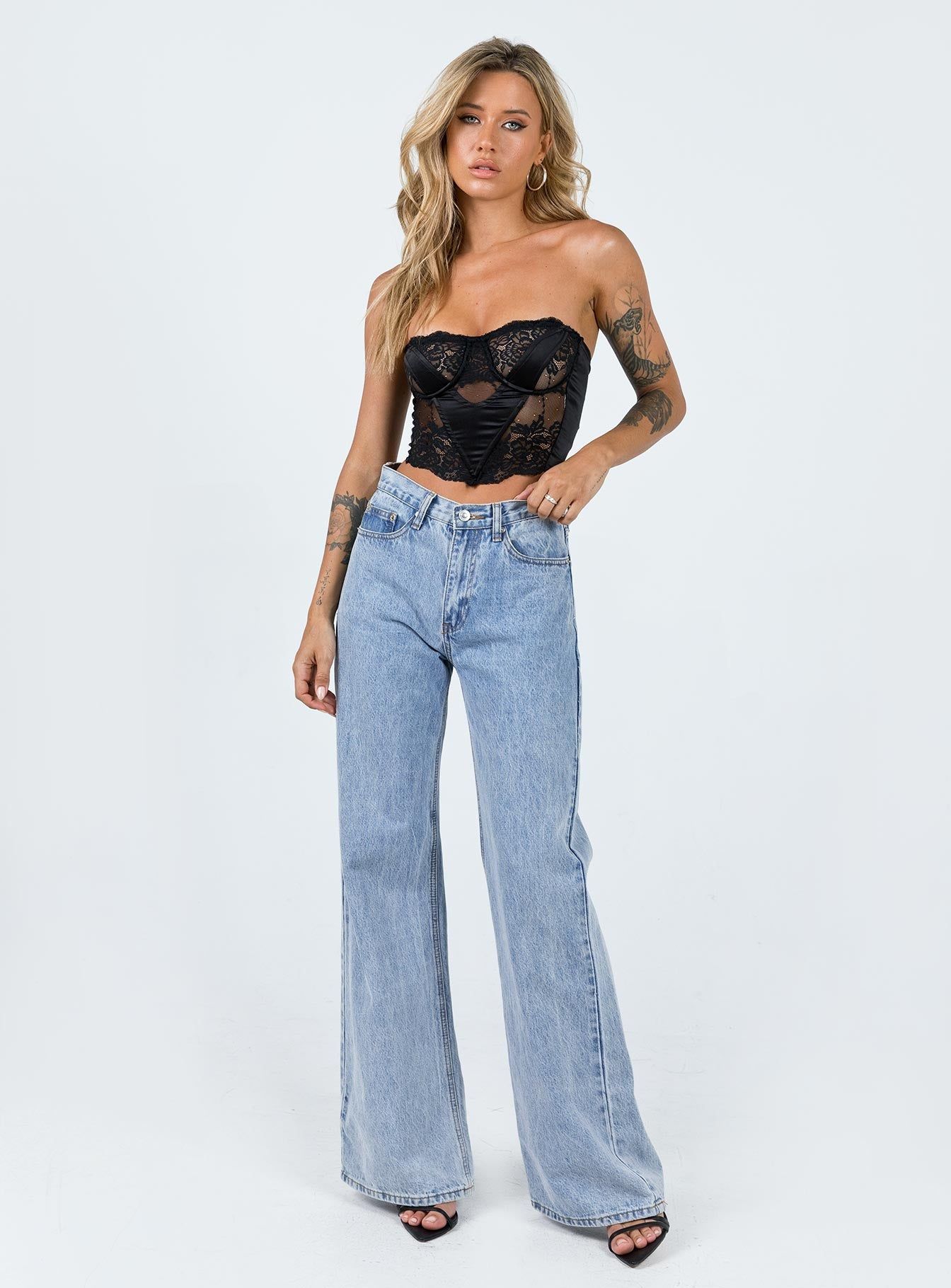 Harto Lace Strapless Top Black sold by Princess Polly product image thumbnail 4