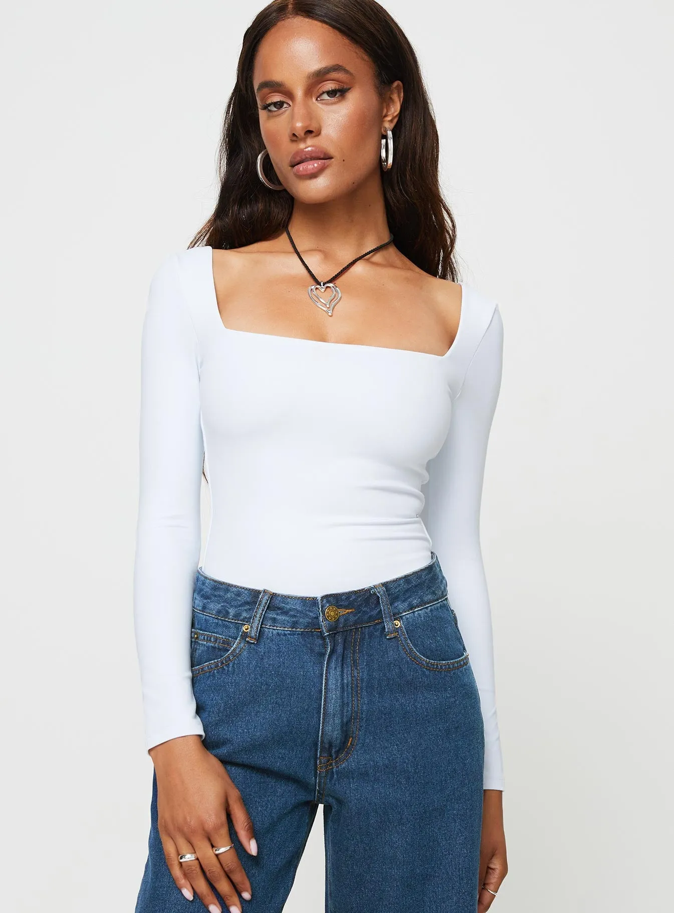 Mera Long Sleeve Bodysuit White sold by Princess Polly product image thumbnail 2