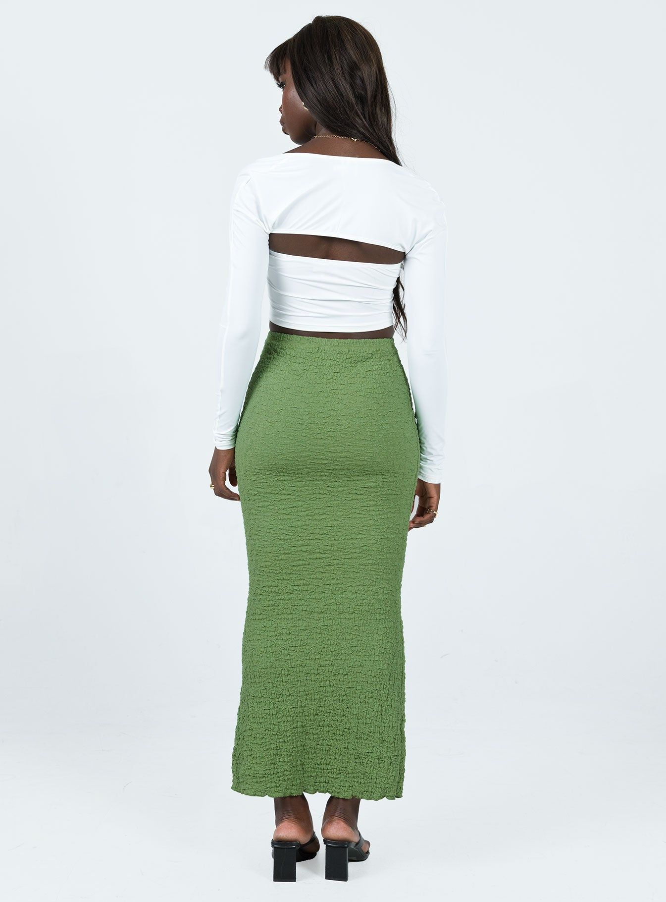 Rubes Midi Skirt Green sold by Princess Polly product image thumbnail 4