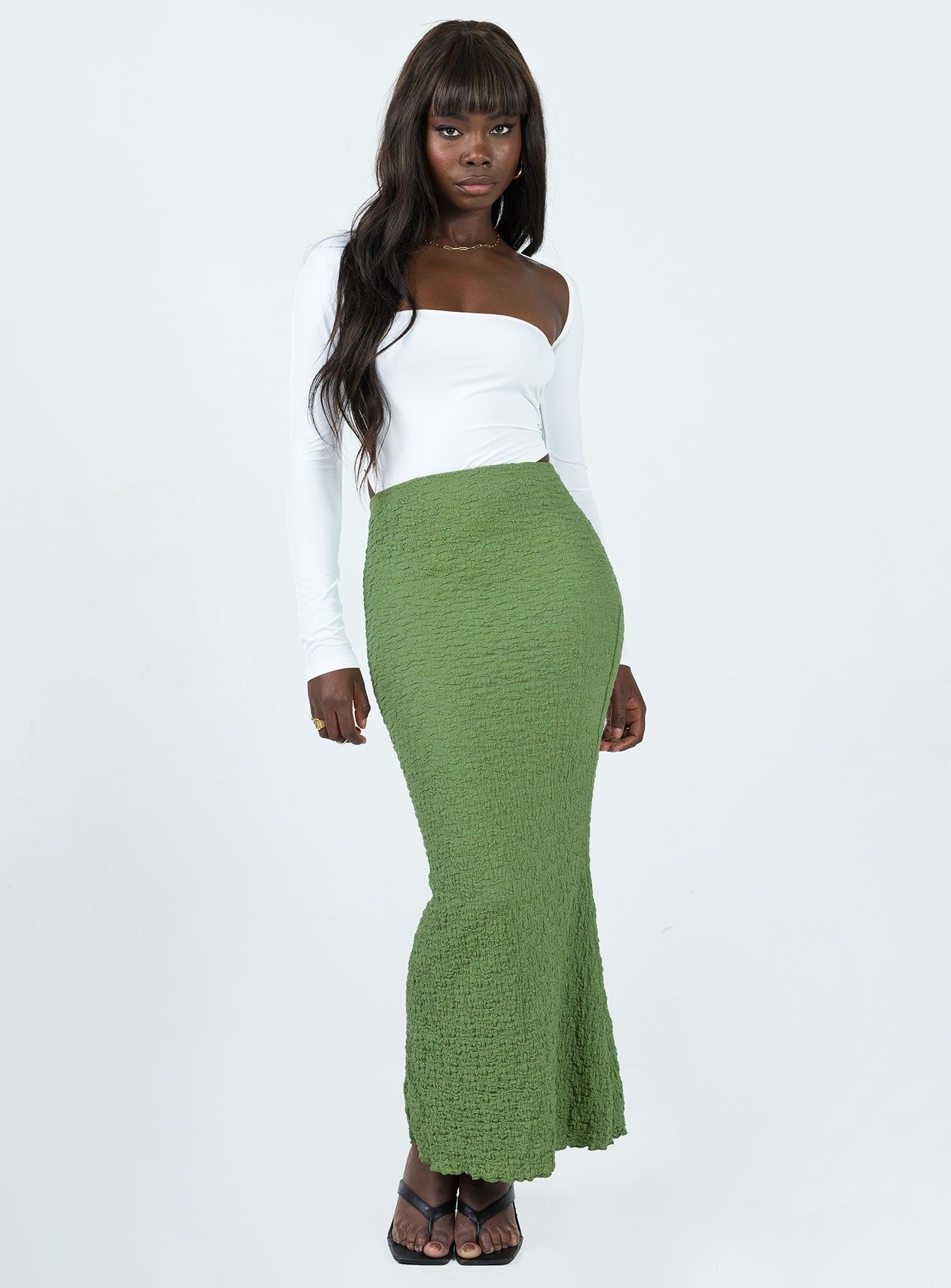Rubes Midi Skirt Green sold by Princess Polly product image thumbnail 2