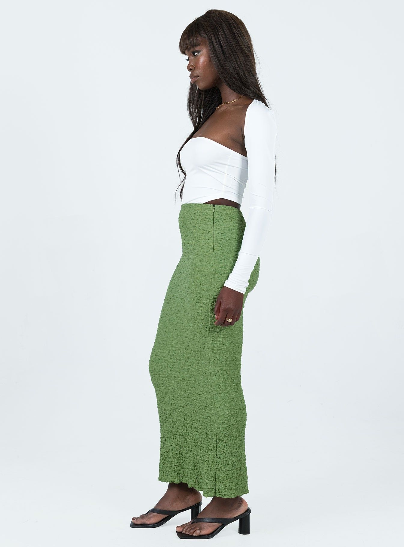 Rubes Midi Skirt Green sold by Princess Polly product image thumbnail 3