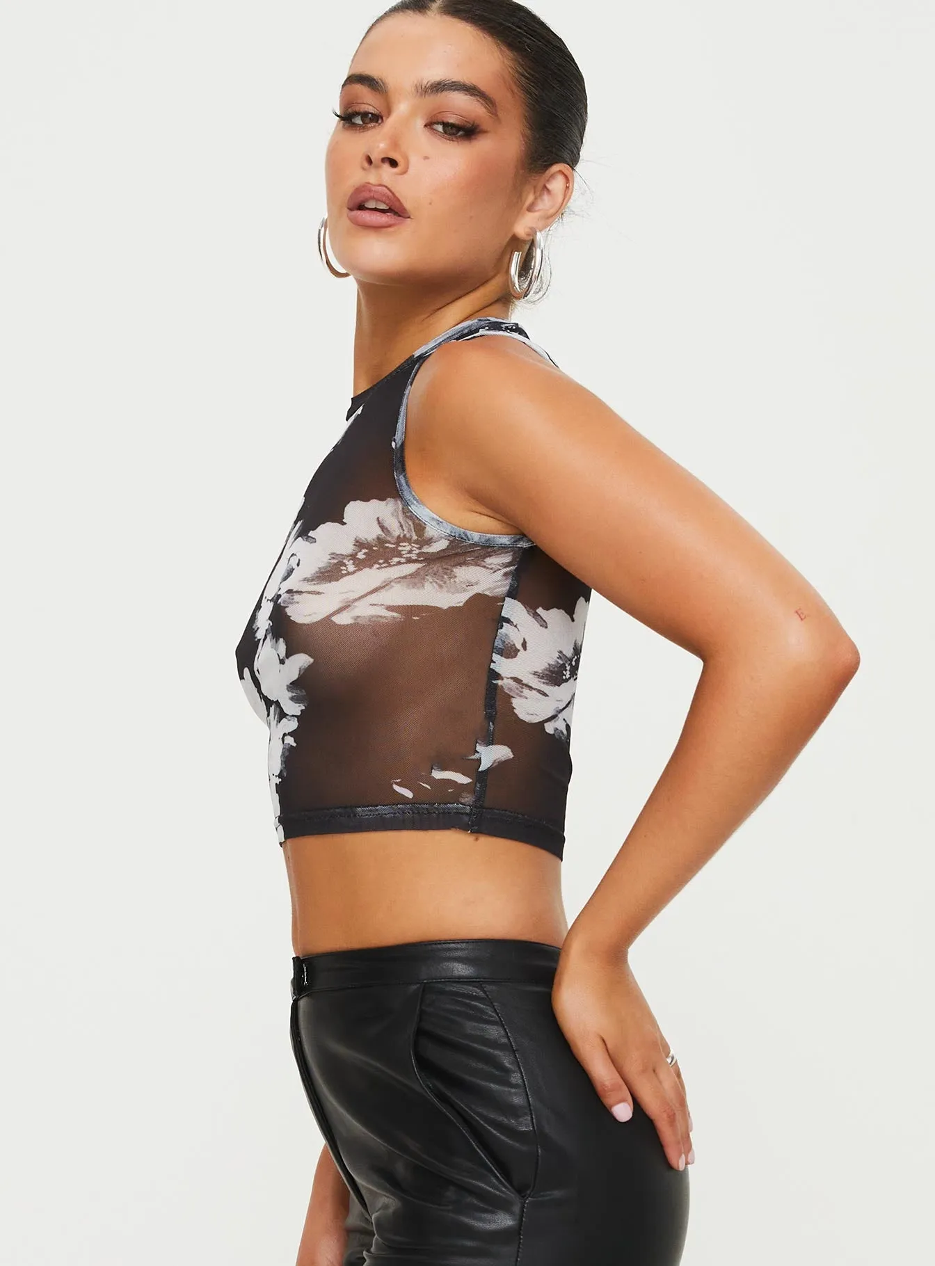 Missed Out Mesh Top Black sold by Princess Polly product image thumbnail 4