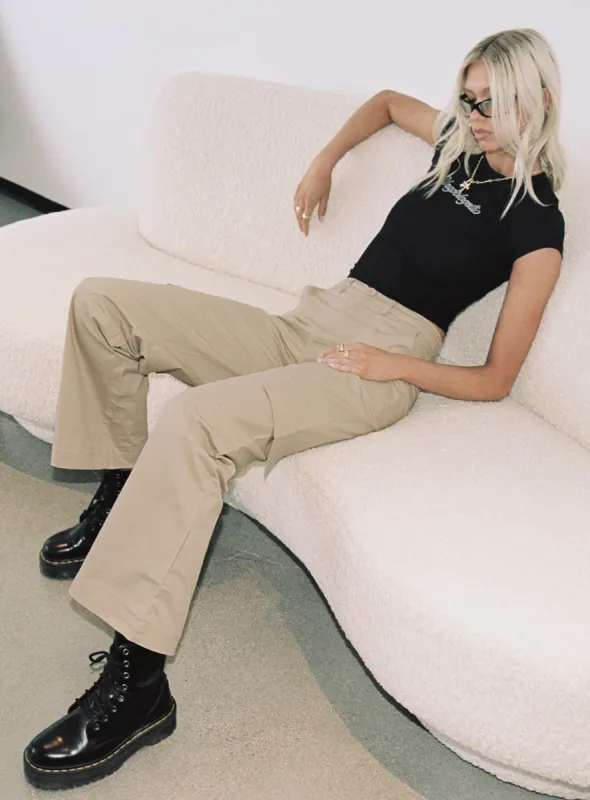 Luna Mid Rise Cargo Pants Beige Tall sold by Princess Polly