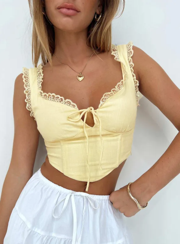 Scarlett Top Yellow made by Princess Polly