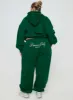 Princess Polly Track Pants Script Green / Ivory Curve sold by Princess Polly