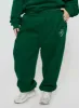 Princess Polly Track Pants Script Green / Ivory Curve sold by Princess Polly