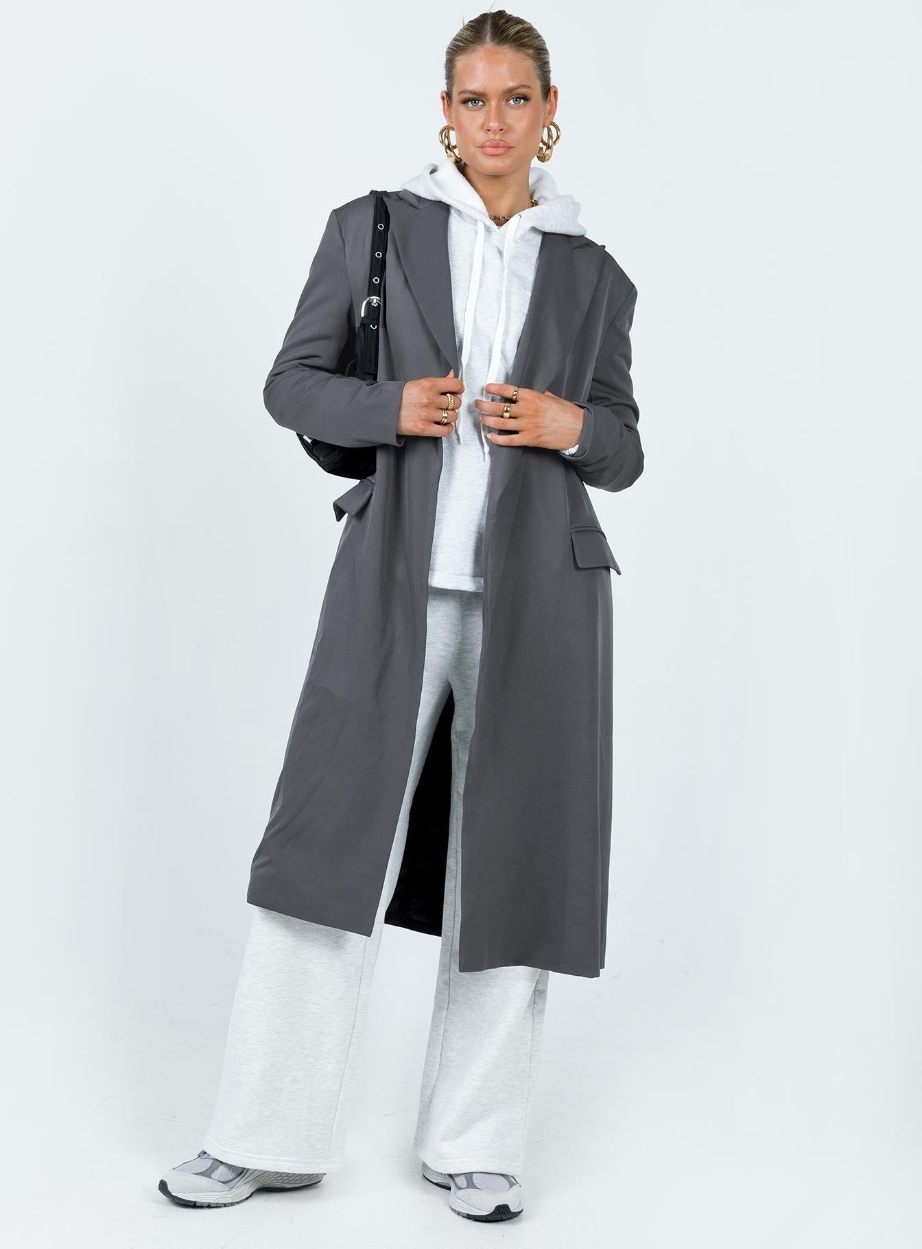 Archer Trench Coat Slate sold by Princess Polly product image thumbnail 2