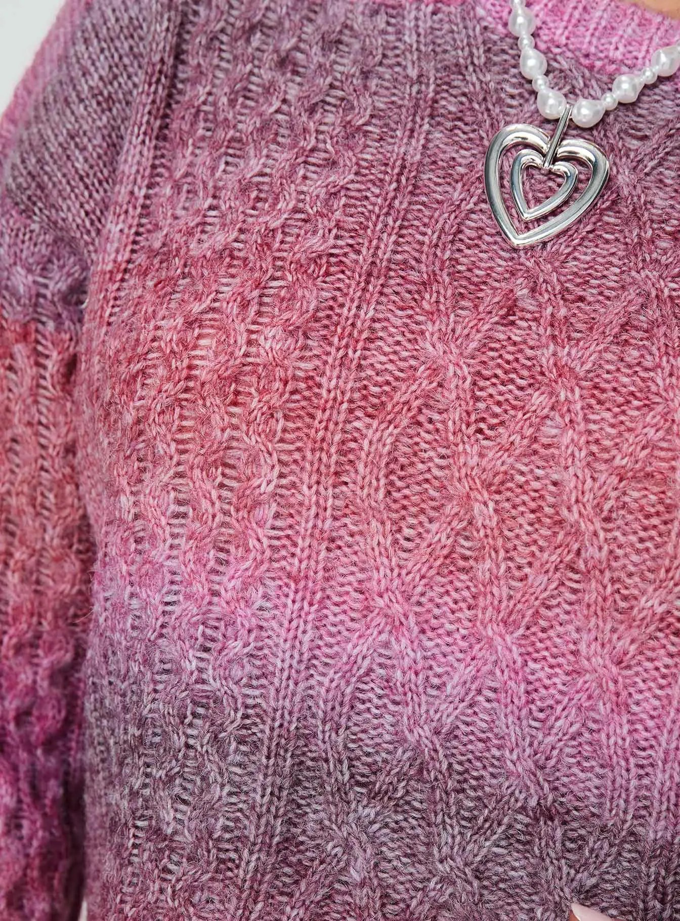 Pomery Cable Knit Sweater Ombre Pink sold by Princess Polly product image thumbnail 5