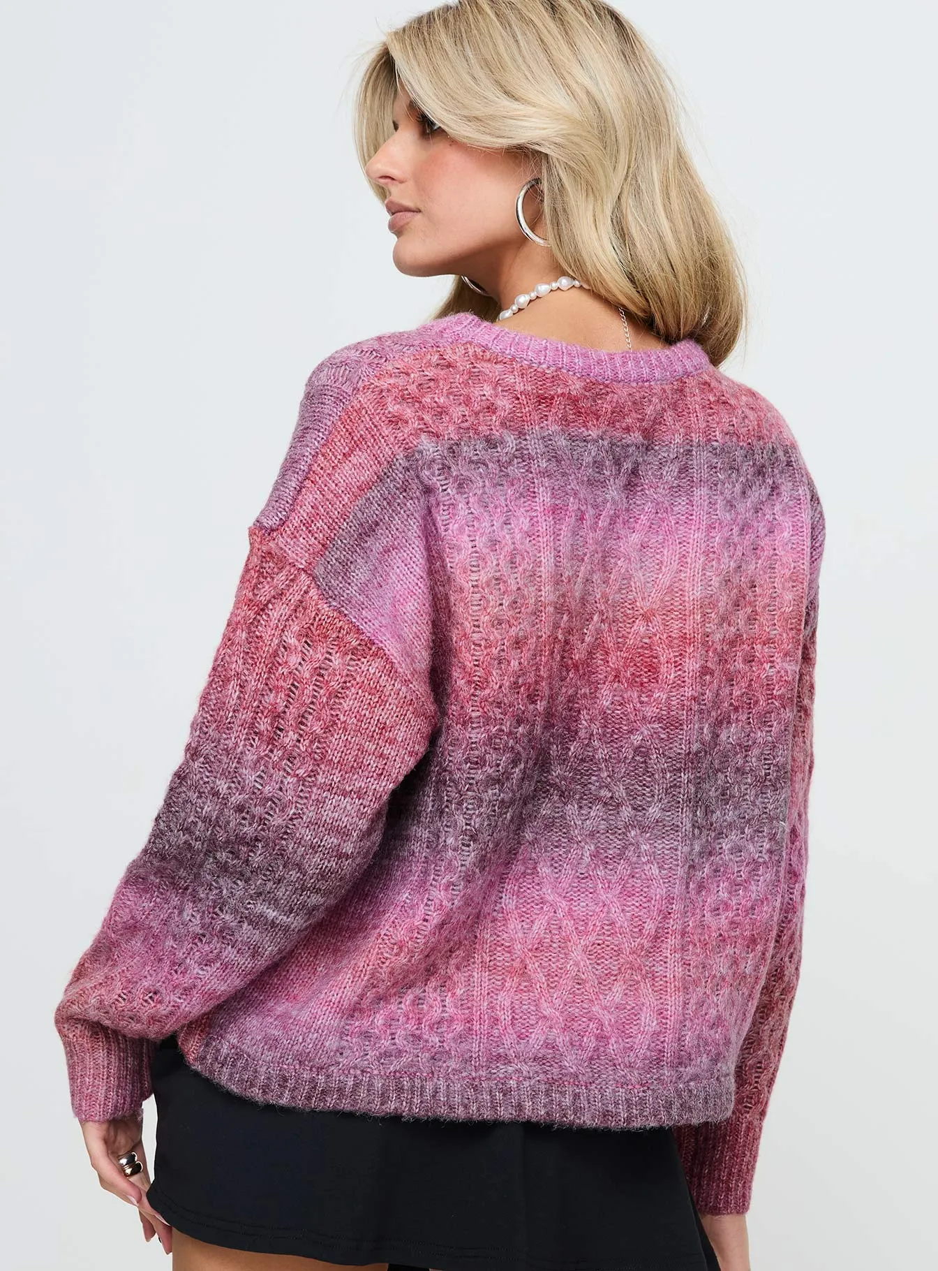 Pomery Cable Knit Sweater Ombre Pink sold by Princess Polly product image thumbnail 4