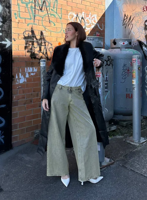 Jaycee Low Rise Wide Leg Jeans Antique Wash sold by Princess Polly