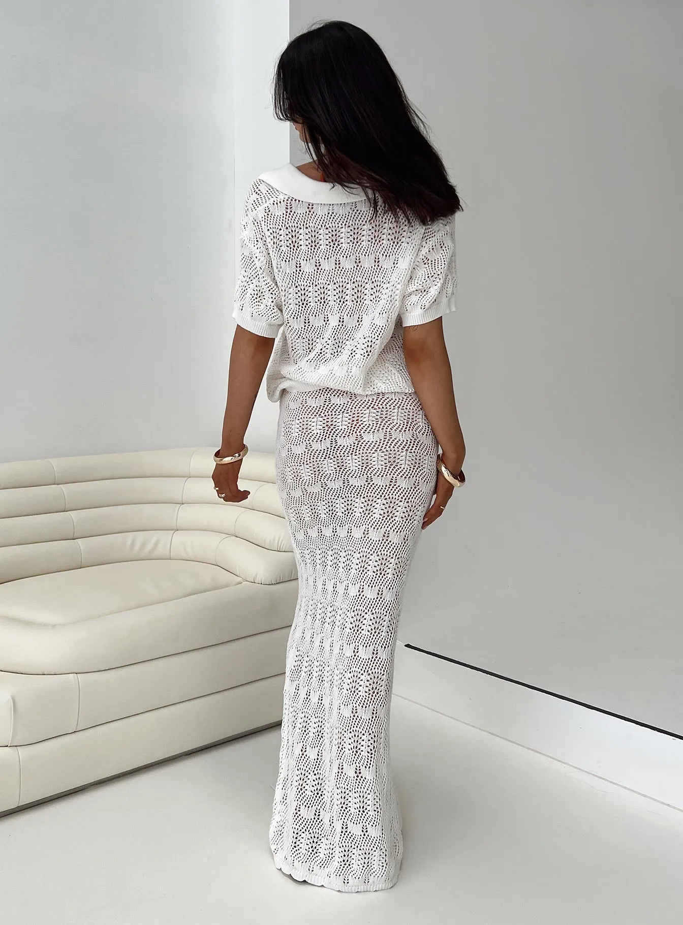 Vacation Knit Maxi Skirt White sold by Princess Polly product image thumbnail 4