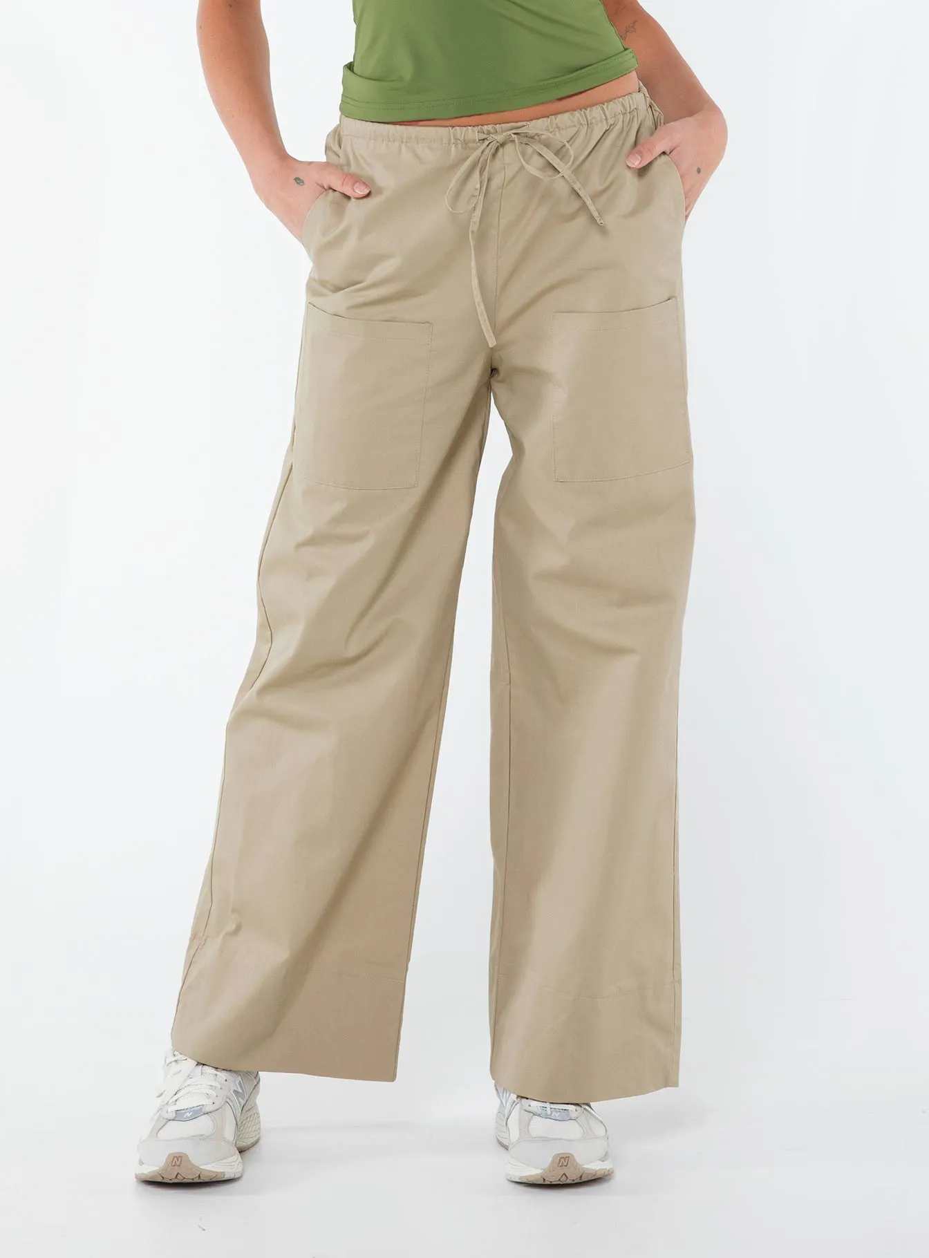 Erilyn Drawstring Pants Beige sold by Princess Polly product image thumbnail 2