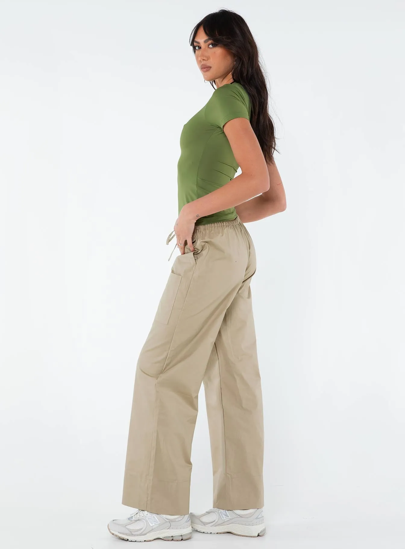 Erilyn Drawstring Pants Beige sold by Princess Polly product image thumbnail 4