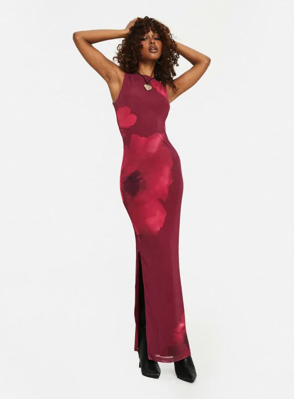 Rudy Maxi Dress Burgundy sold by Princess Polly