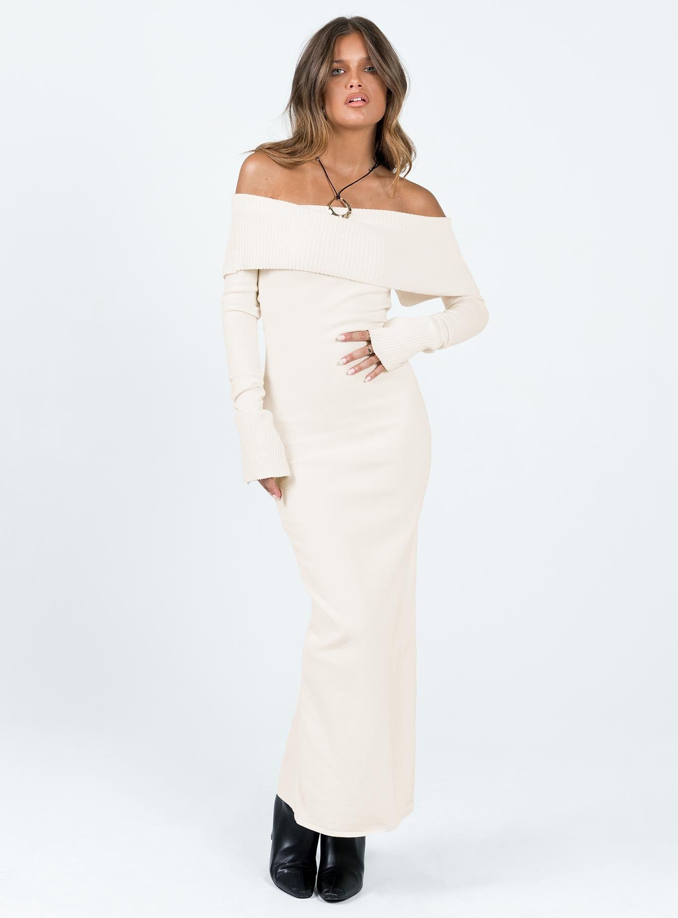 Louden Off The Shoulder Maxi Dress Cream sold by Princess Polly product image thumbnail 2