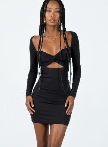 Lennel Mini Dress Black sold by Princess Polly