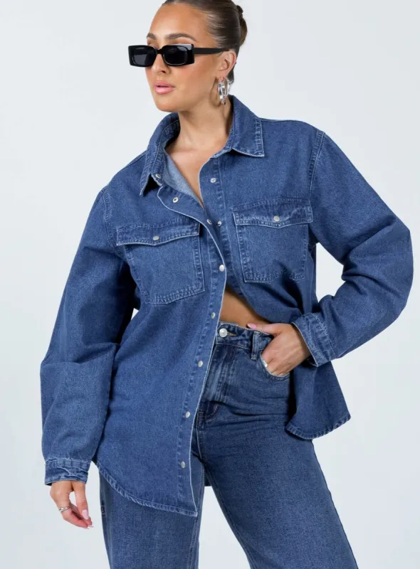 Hopkins Denim Jacket Mid Wash sold by Princess Polly