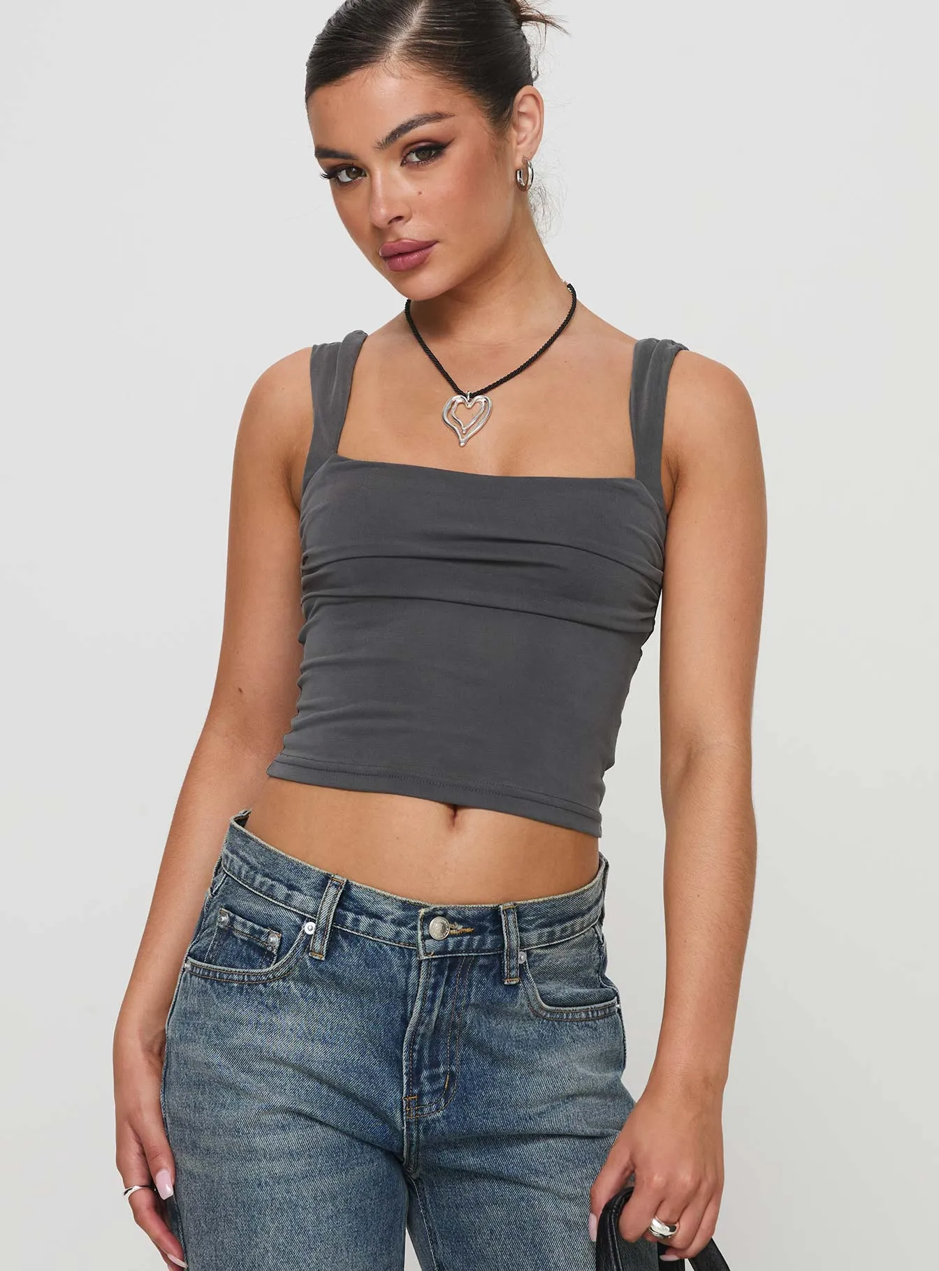 Francois Backless Top Slate sold by Princess Polly