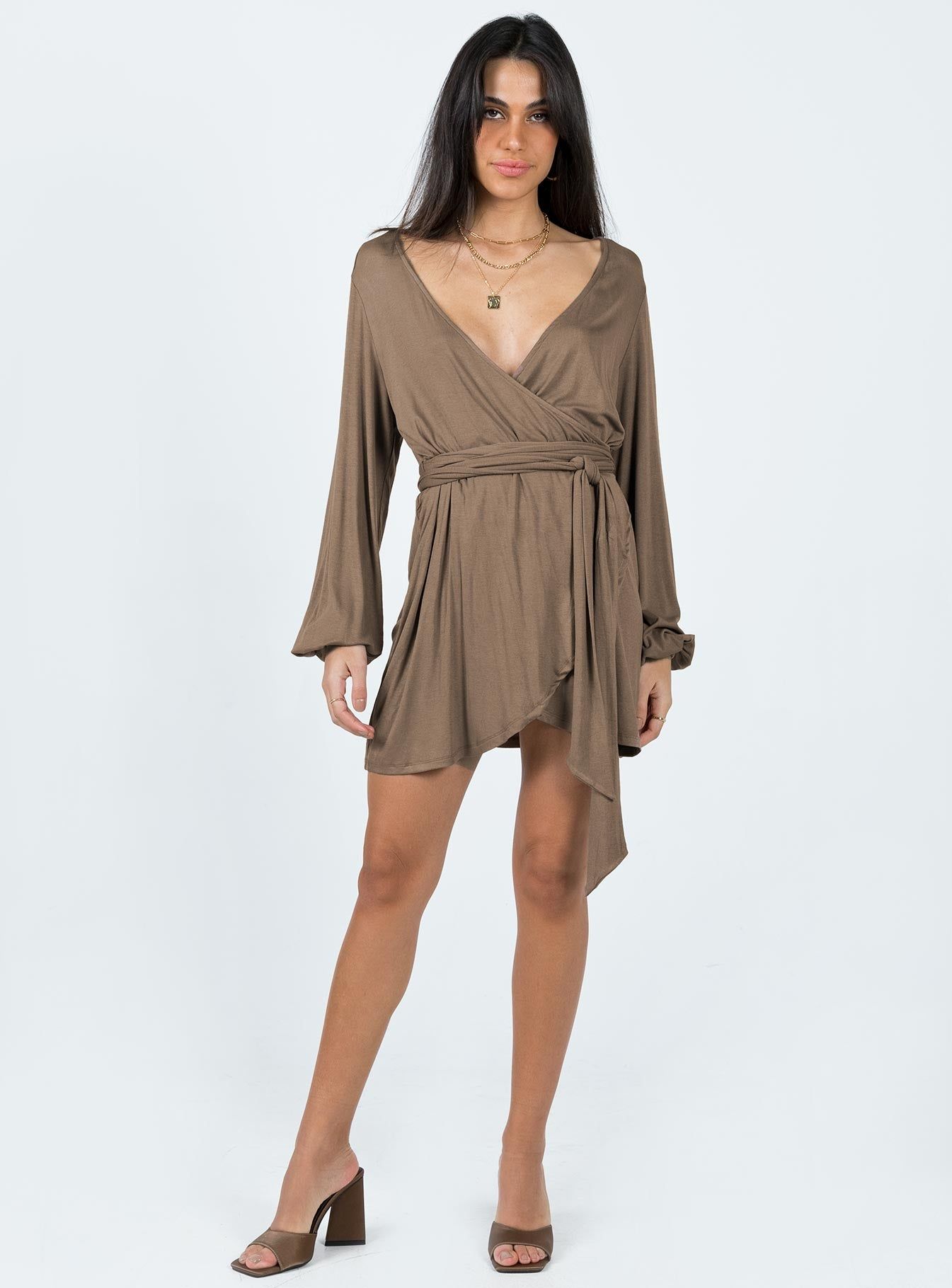 Antonia Mini Dress Brown sold by Princess Polly product image thumbnail 3