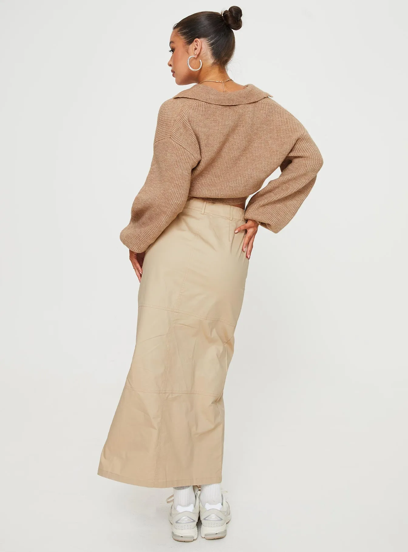 Devine Cargo Maxi Skirt Stone sold by Princess Polly product image thumbnail 5