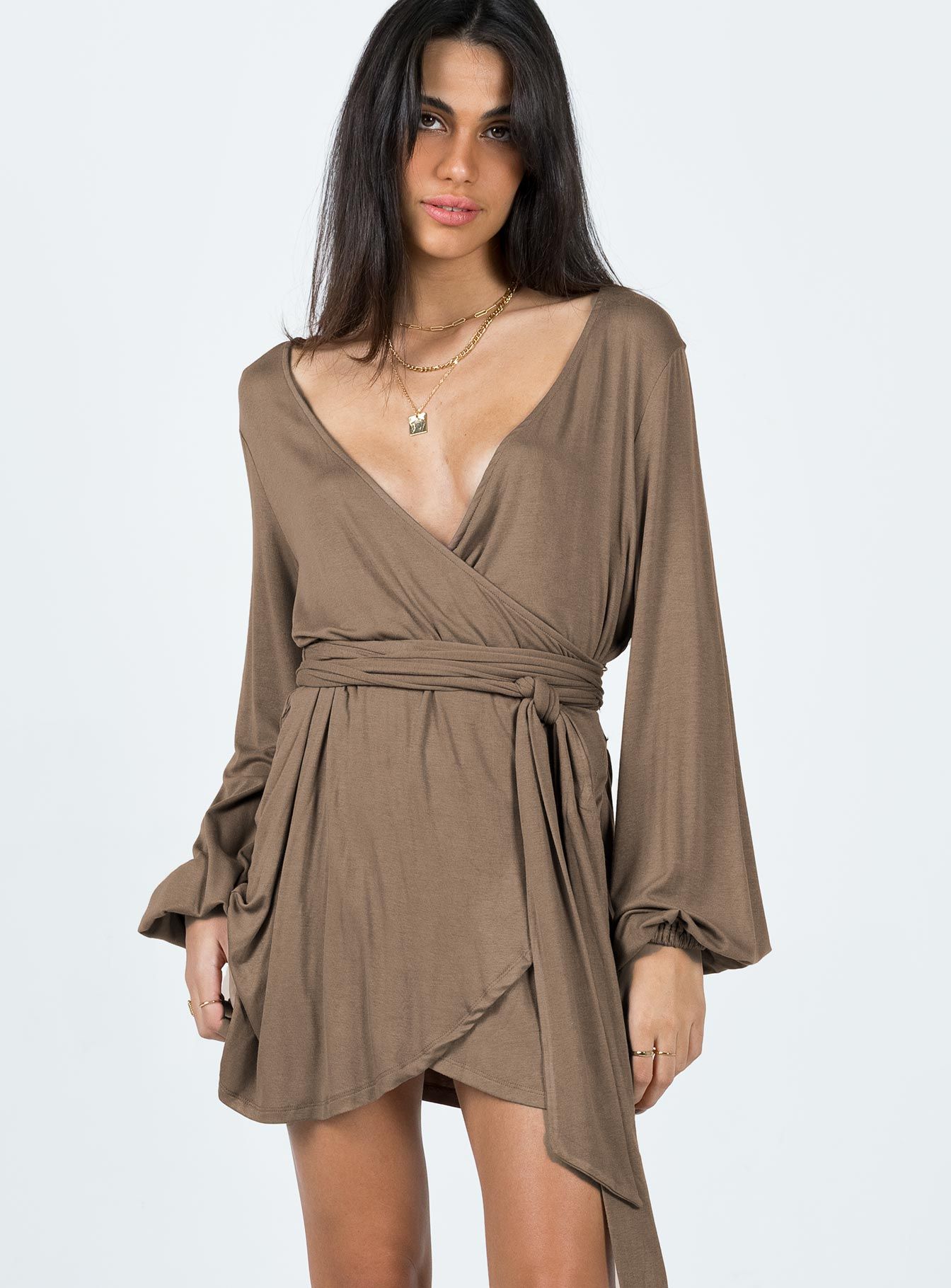 Antonia Mini Dress Brown sold by Princess Polly product image thumbnail 2