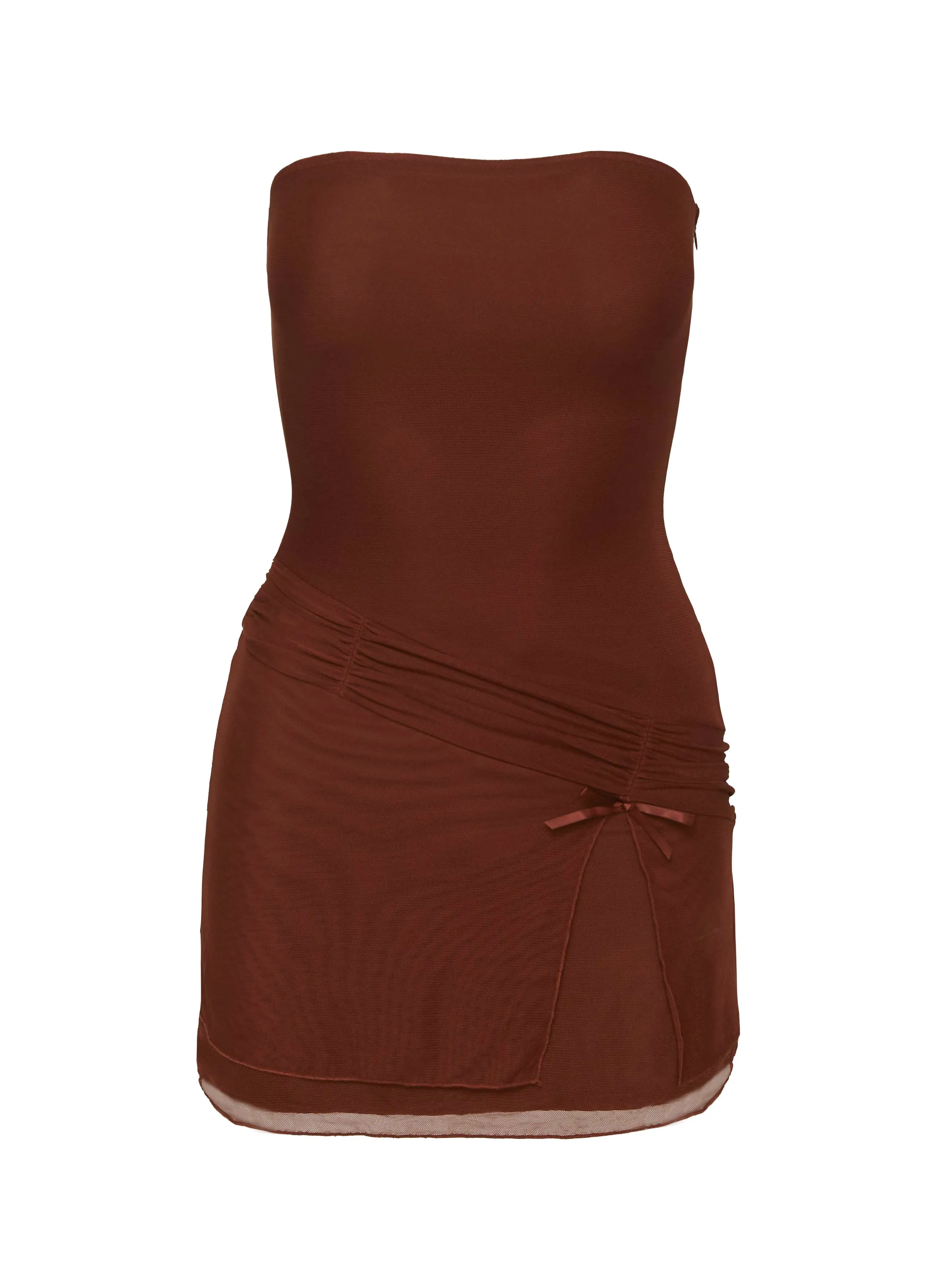 Lowrey Strapless Mini Dress Chocolate sold by Princess Polly product image thumbnail 5