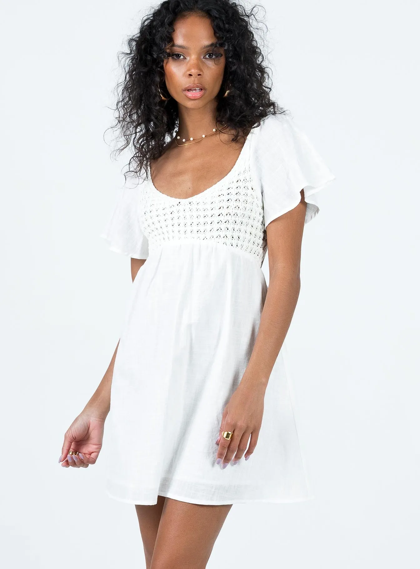 Derena Crochet Bust Mini Dress White sold by Princess Polly product image thumbnail 2