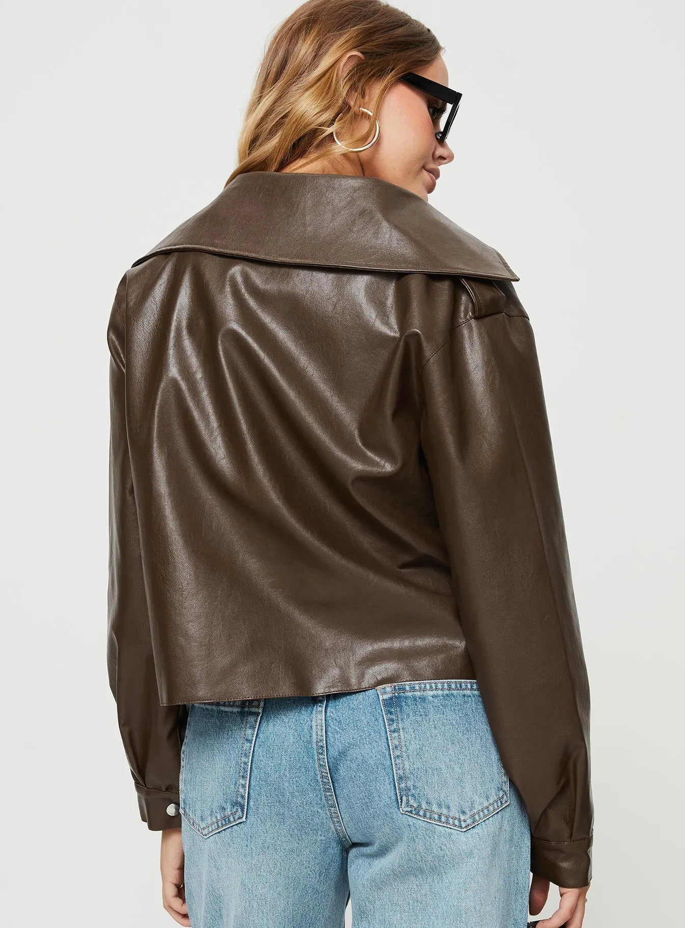 Staerk Faux Leather Jacket Brown sold by Princess Polly product image thumbnail 5