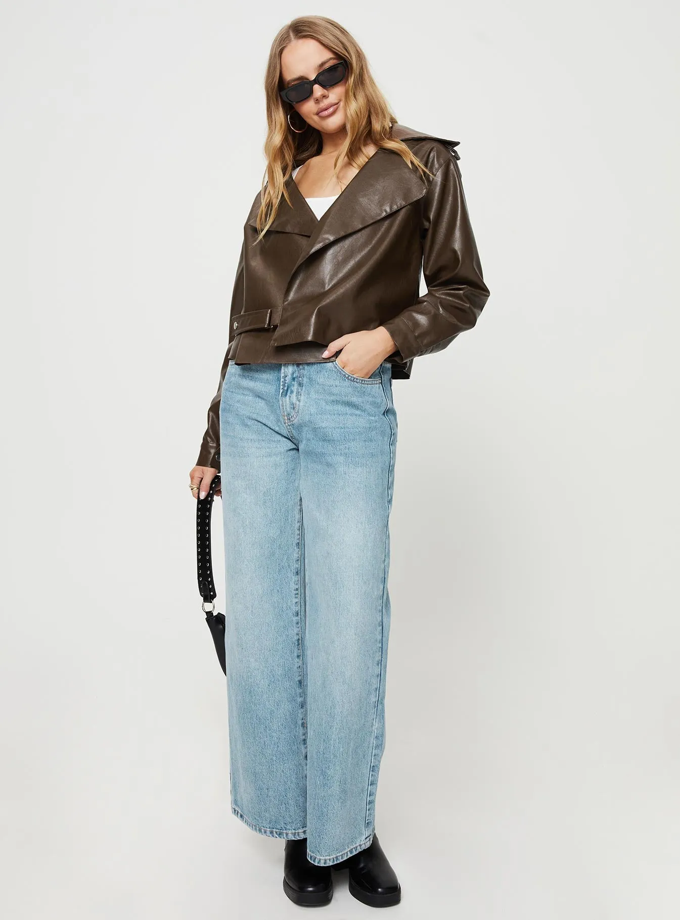 Staerk Faux Leather Jacket Brown sold by Princess Polly product image thumbnail 3