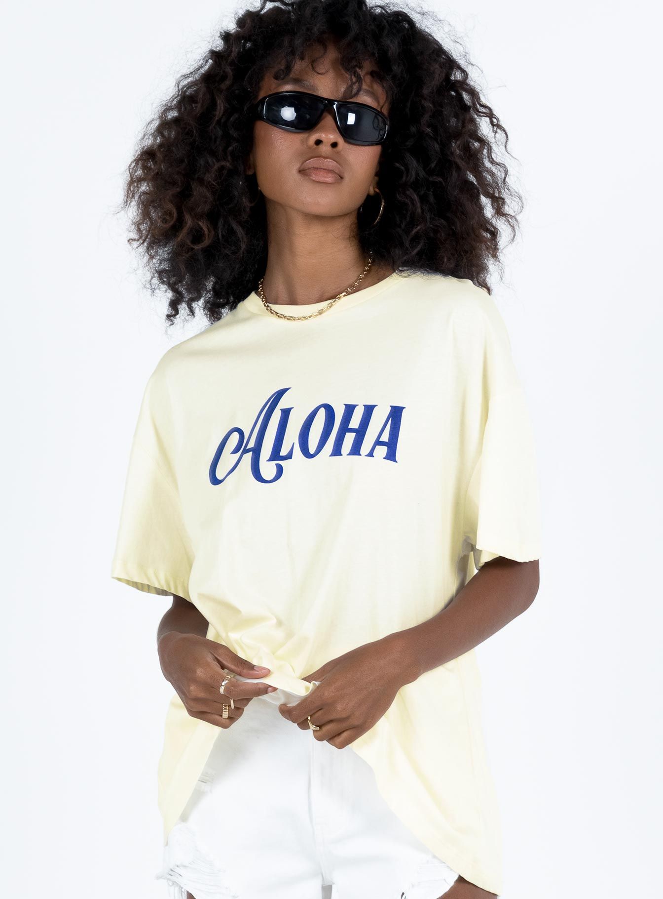 Aloha Oversized Tee Ivory sold by Princess Polly product image thumbnail 2