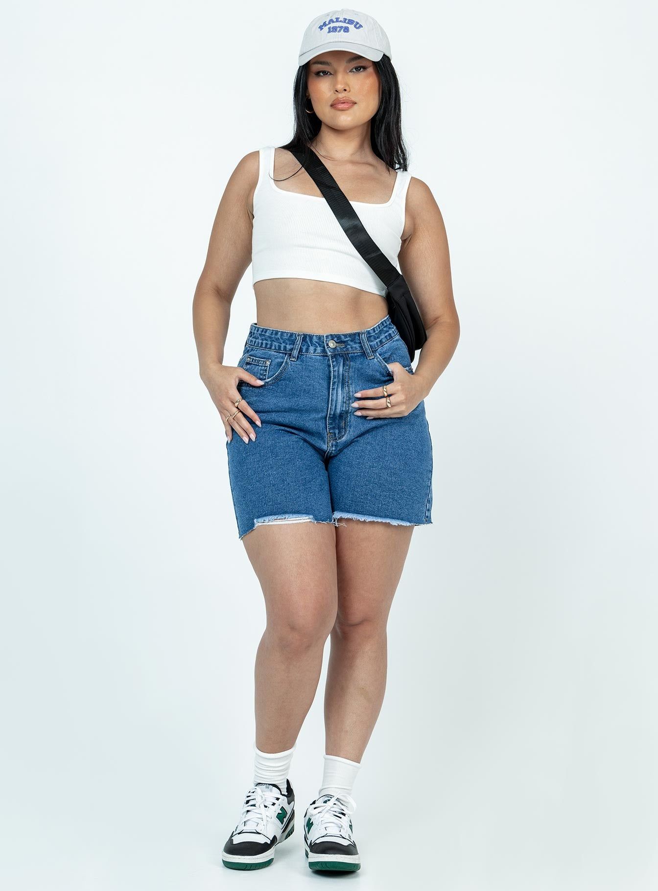 The Lara Denim Shorts Dark Wash Denim sold by Princess Polly product image thumbnail 2