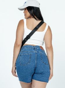The Lara Denim Shorts Dark Wash Denim sold by Princess Polly