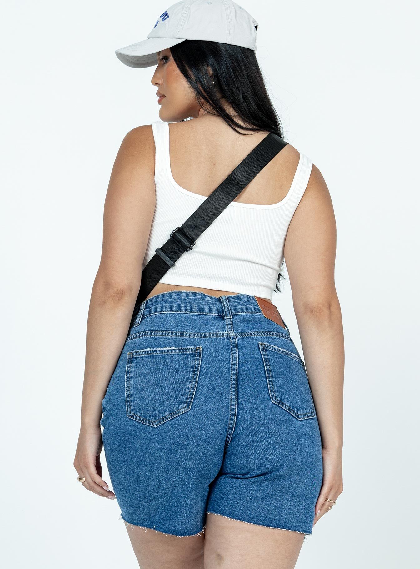 The Lara Denim Shorts Dark Wash Denim sold by Princess Polly product image thumbnail 4