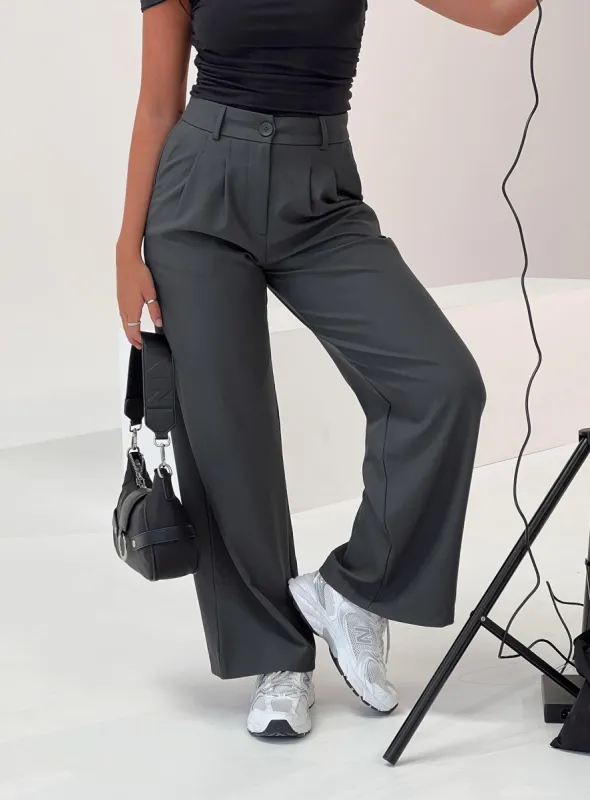 Archer Pants Slate Petite sold by Princess Polly